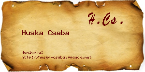 Huska Csaba névjegykártya